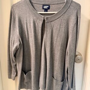 Talbots Women's 3/4 sleeve Gray Cardigan Sweater